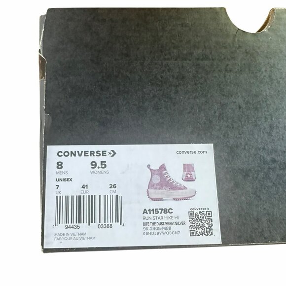 ⭐⭐Converse Run Star Hike Hi Platform Glitter Sz 8 Men's Shoes Suede Pink A11578C - Picture 8 of 9